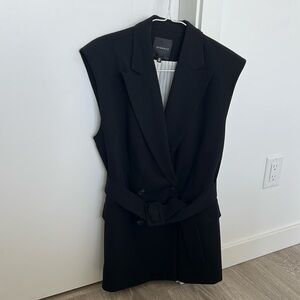 Dynamite Black Belted Vest Blazer | Size S (Fits M) | Like New | Dry Cleaned